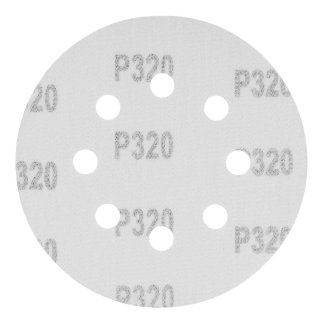 Круг абразивный на ворсовой подложке под "липучку", перфорированный, P 320, 125 мм, 5 шт MATRIX 73813 фото 2