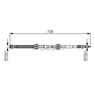 Шланг тормозной VW Touareg (03-10) передний BOSCH фото