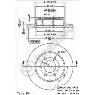 Диск тормозной brembo 09.7650.11 фото