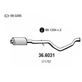 Глушитель средняя часть ASSO 36.6031 фото