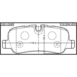 Колодки задние ПОДХОДИТ ДЛЯ Land Rover DISCOVERY III 2005-2009 2901-DIIIR фото 2