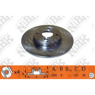 Диск тормозной задний TOYOTA Corolla E11 /D=266mm NIBK RN1228 фото