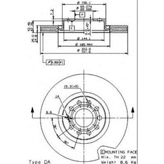 Диск тормозной brembo 09.9772.11 фото