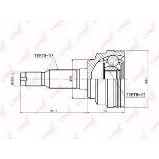 ШРУС наружный LYNXauto CO-1806 фото