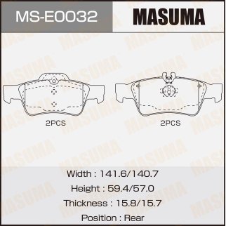 Колодки тормозные к-кт Masuma MS-E0032 фото