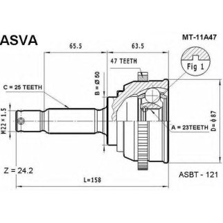 ШРУС наружный ASVA MT11-A47 фото