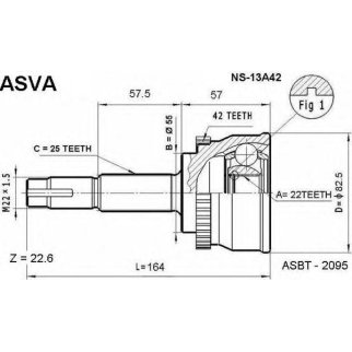 ШРУС наружный ASVA NS-1-3A42 фото