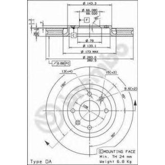 Диск тормозной brembo 09.9619.10 фото