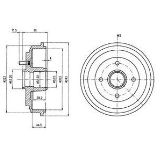 Барабан тормозной DELPHI BF487 фото