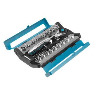 Набор торцевых головок ,трещетка 120 зубьев41 предмет 1/4 .1/2 Gross фото