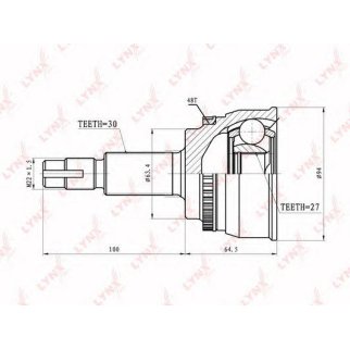 ШРУС наружный LYNXauto CO7524A фото