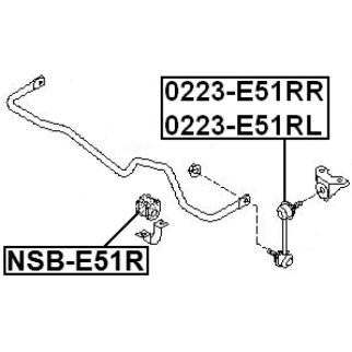 NSB-E51R_втулка заднего стабилизатора!d25 Nissan Elgrand E51 02-10 фото 2