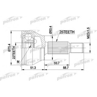 ШРУС наруж.к-кт 25x53.3x22 FORD FIESTA V 01 -, FUSION 02 - фото