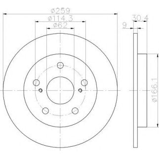 Диск тормозной задний Hella 8DD 355 118-981 фото