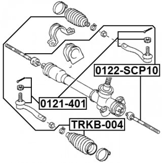0122-SCP10_тяга рулевая! Toyota Yaris/Verso NCP10/20 99> фото 2