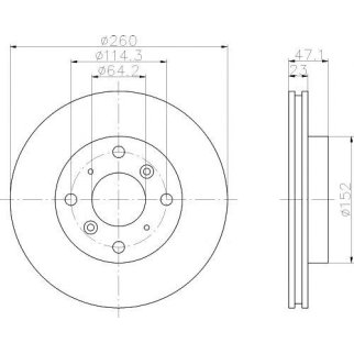 Диск тормозной передний вентилируемый MINTEX MDC1000 фото