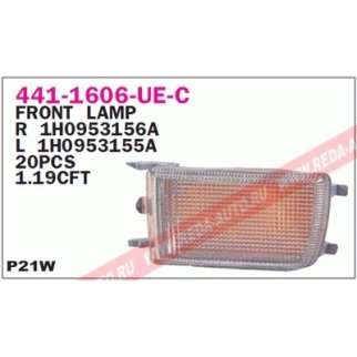 Указатель поворота в бампер левый белый DEPO 441-1606L-UE-C фото