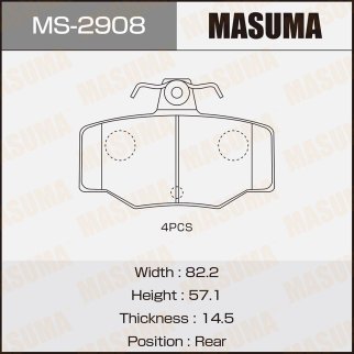Колодки тормозные к-кт Masuma MS-2908 фото