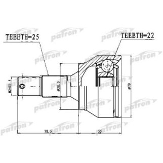 Шрус привода PATRON PCV1765 фото