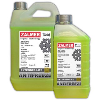 Антифриз ZALMER NR OAT ZR4000 желтый 1кг фото