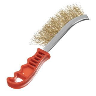 Щетка металлическая латунированная, пластиковая ручка MATRIX 74827 фото 3