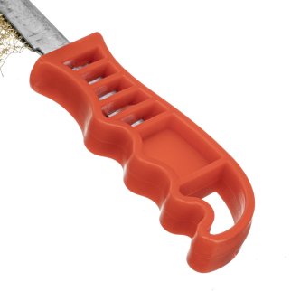 Щетка металлическая латунированная, пластиковая ручка MATRIX 74827 фото 1