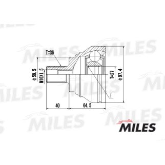 ШРУС наружный передний MILES GA20024 фото
