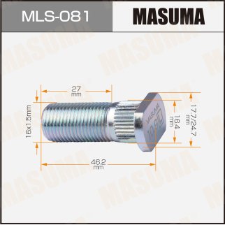 MLS-081_шпилька колесная! M16x1.5 Mitsubishi Canter фото