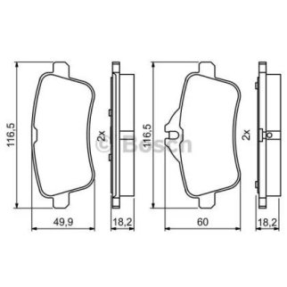 Колодки тормозные задние к-кт BOSCH 0 986 495 403 фото