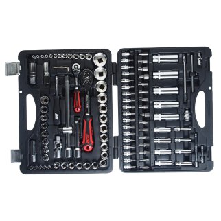 Набор головок торцевых и вставок 110пр 1/4" 1/2" 6гр кейс JTC фото 2