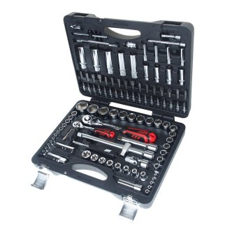 Набор головок торцевых и вставок 110пр 1/4" 1/2" 6гр кейс JTC фото