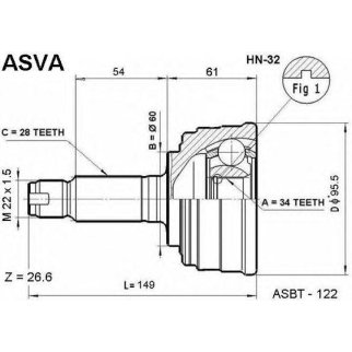 ШРУС НАРУЖНЫЙ 34x60x28 фото