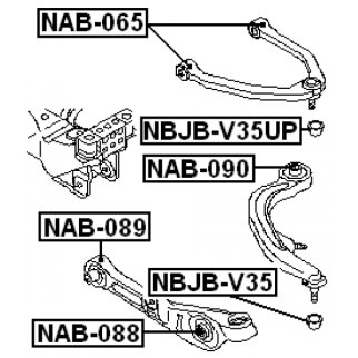 NAB088_сайлентблок нижнего переднего рычага! Nissan, Infiniti G35 (V35) 02-07 фото 2 NAB088_сайлентблок нижнего переднего рычага! Nissan, Infiniti G35 (V35) 02-07 фото 2