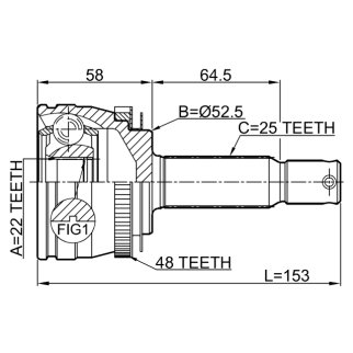 Шрус наружный 22x52.4x25 фото 2