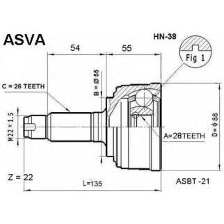 ШРУС НАРУЖНЫЙ 28x55x26 фото