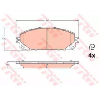 Колодки тормозные передние к-кт TRW GDB2094 фото