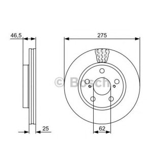 Диск тормозной передний вентилируемый BOSCH 0 986 479 428 фото