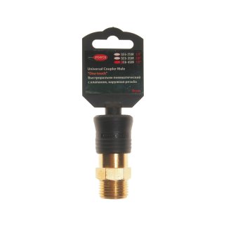 Быстроразъем пневматический с клапаном, наружная резьба 1/2" (в пластиковом держателе) ROCK FORCE фото 1