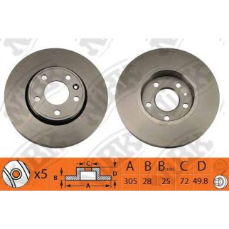Диск тормозной передний вентилируемый NiBK RN1427 фото