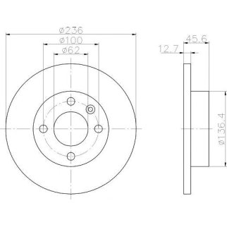 Диск тормозной передний не вентилируемый MINTEX MDC921 фото