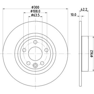 Диск торм. для а/м Land Rover Discovery Sport (14-) зад. d=300 (окраш.) (DF 240122) фото 3