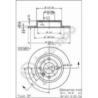 Диск тормозной brembo 08.5237.10 фото