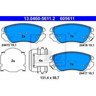 Колодки тормозные дисковые передн, CHEVROLET: MALIBU 2.0/2.0 D/2.0 LPG/2.4 12-  OPEL: INSIGNIA 1.4/1.4 LPG/1.6/1.6 SIDI/1.6 Turbo/1.8/2.0 Biturbo CDTI/2.0 Biturbo CDTI 4x4/2. фото
