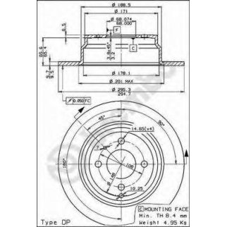 Диск тормозной brembo 08.5569.14 фото