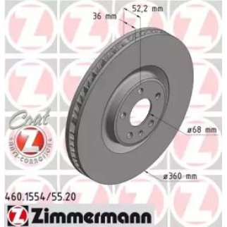 Диск тормозной Zimmermann 460.1554.20 фото
