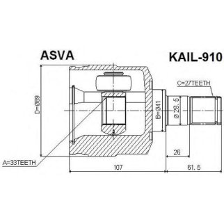 ШРУС внутренний ASVA KAIL-910 фото