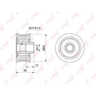 Шкив генератора LYNXauto PA-1124 фото