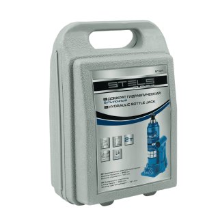 Домкрат бутылочный 2т гидравлический 181-345мм кейс STELS фото 1
