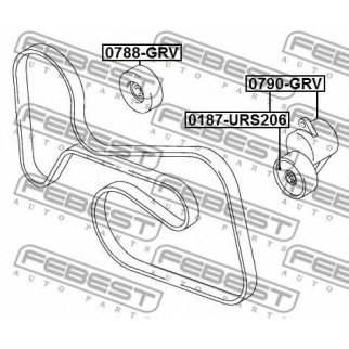 Ролик руч.ремня с кронштейном FEBEST 0790-GRV фото