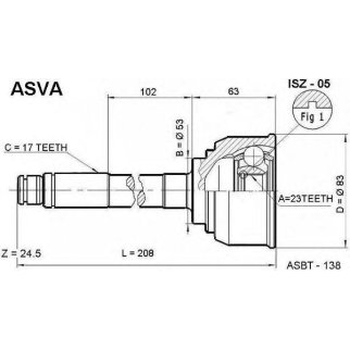ШРУС наружный ASVA ISZ-05 фото